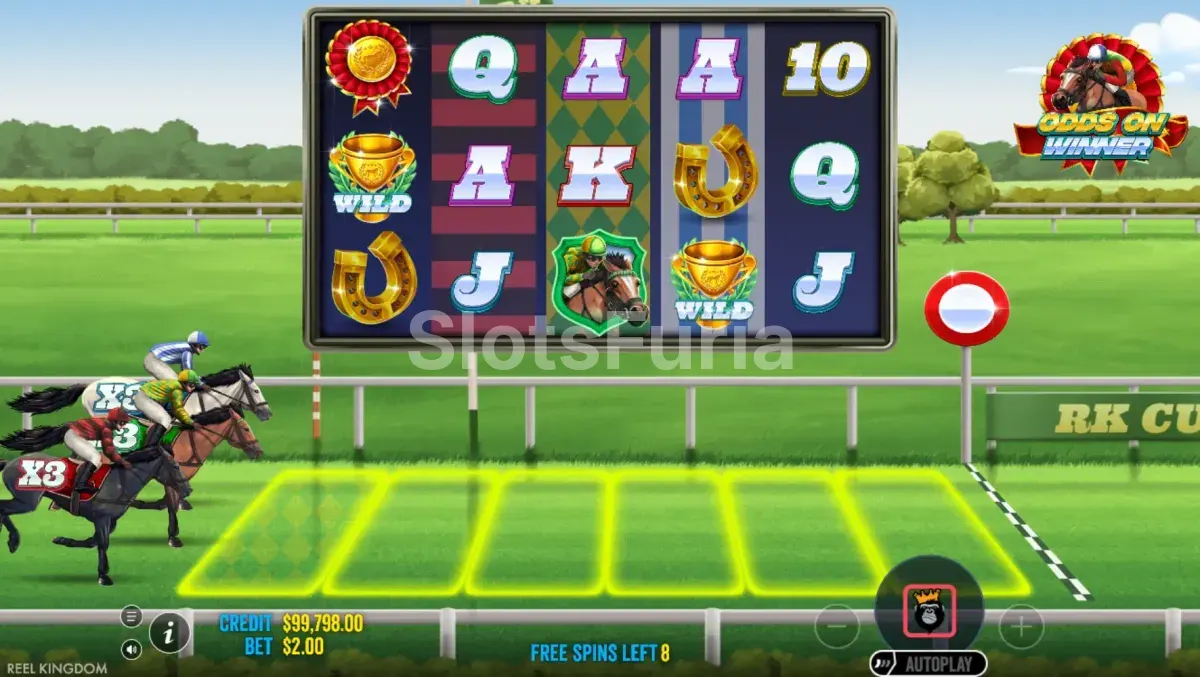Ronda de giros gratuitos en plena acción en Front Runner Odds On