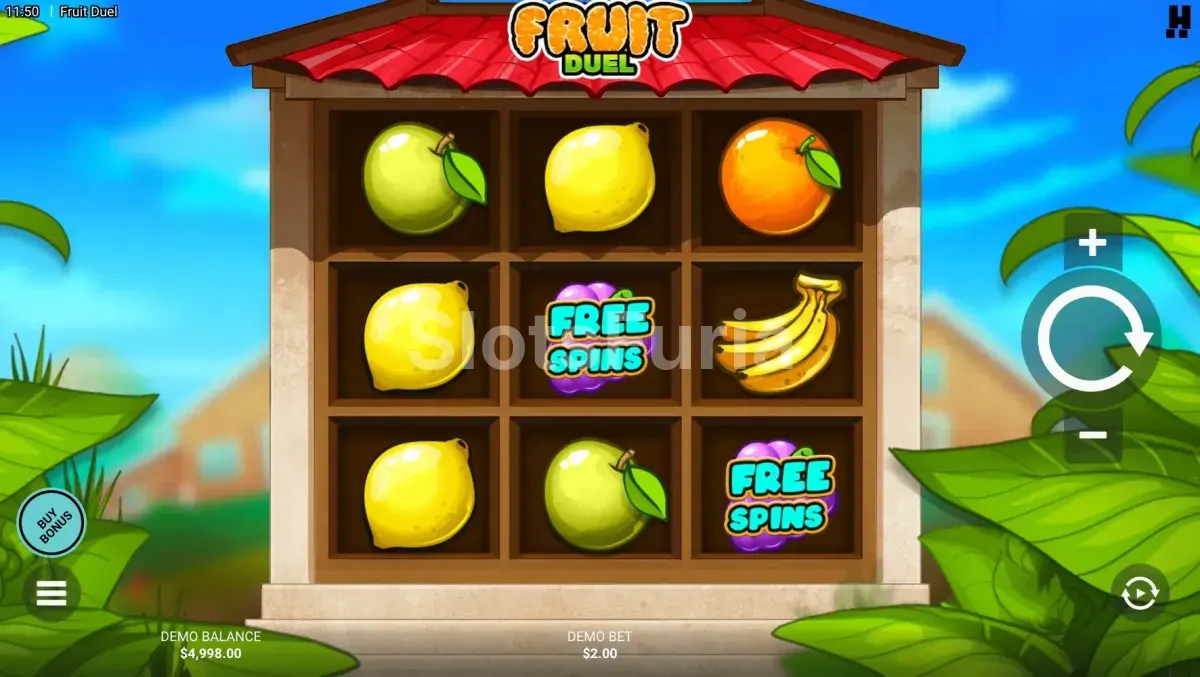 Pantalla principal del juego base de Fruit Duel