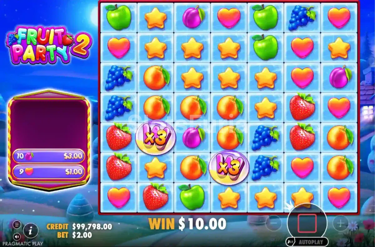 Ronda de giros gratuitos activa en Fruit Party 2
