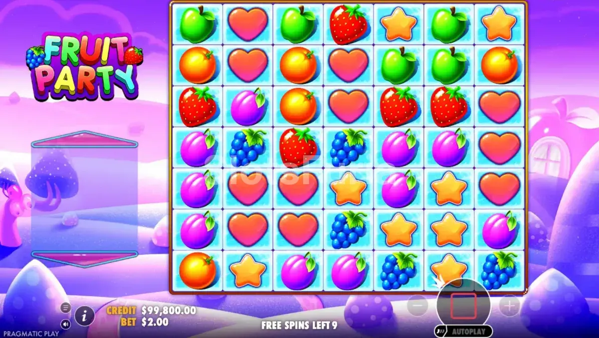 Tiradas gratuitas de Fruit Party con multiplicadores activados