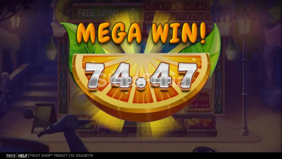 Gran victoria espectacular en Fruit Shop Frenzy durante los free spins
