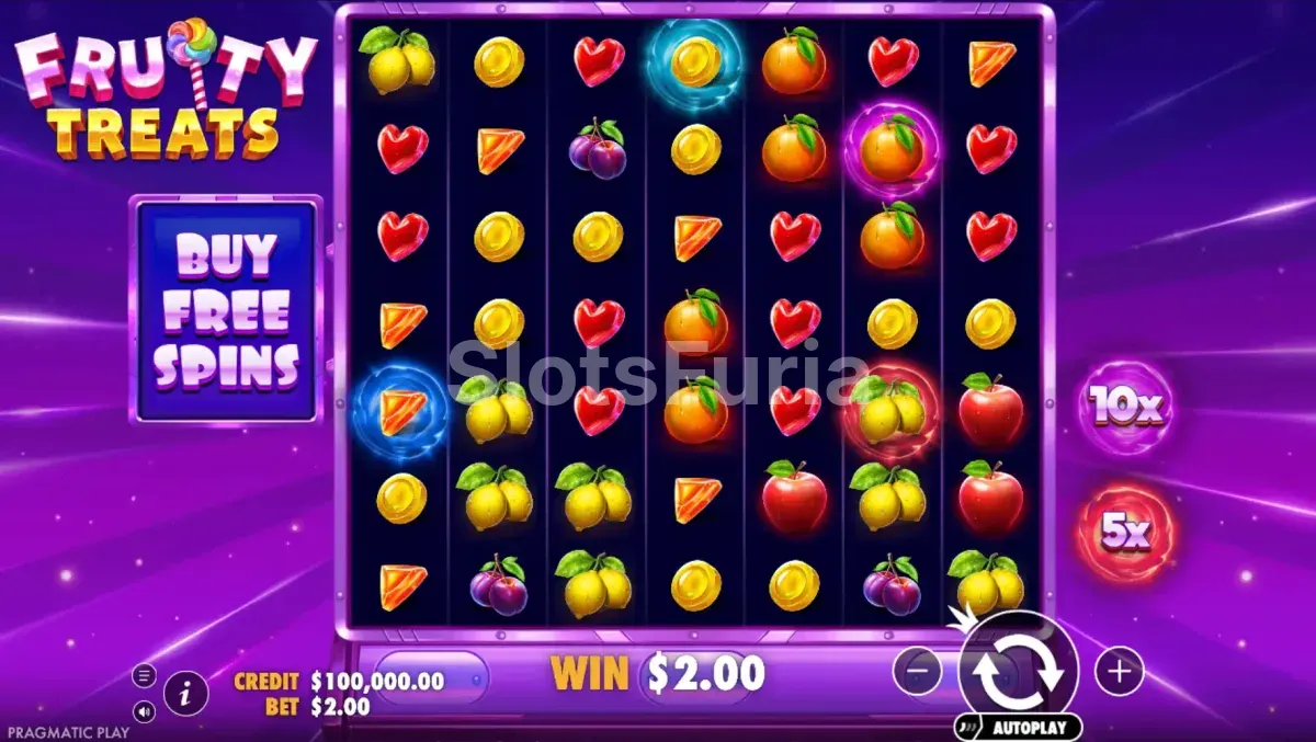 Pantalla principal del juego base de Fruity Treats
