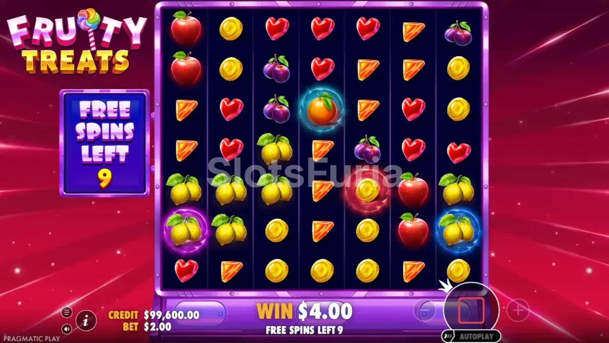 Ronda de giros gratuitos activa en Fruity Treats Pragmatic Play
