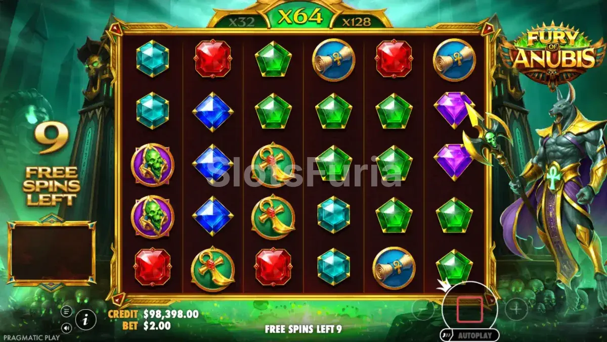 Giros gratis de Fury of Anubis con multiplicador inicial