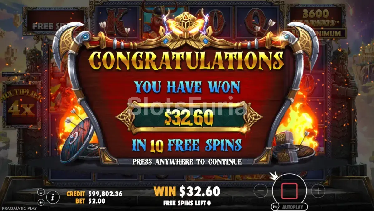 Gran victoria en Fury of Odin Megaways con multiplicadores explosivos
