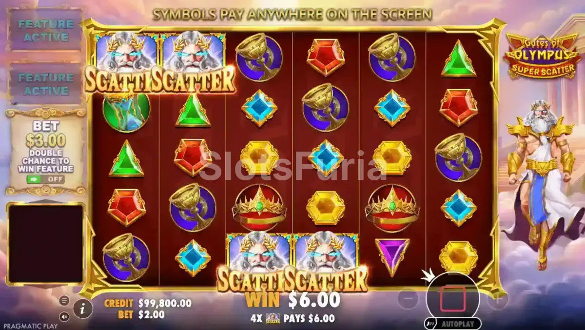 Ronda de giros gratuitos activa en Gates of Olympus Super Scatter