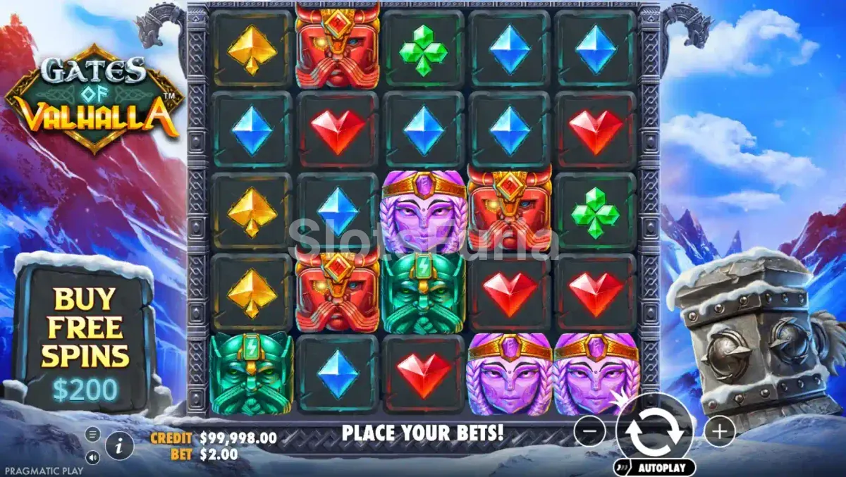 Juego base de Gates of Valhalla, tragamonedas de vikingos de Pragmatic Play