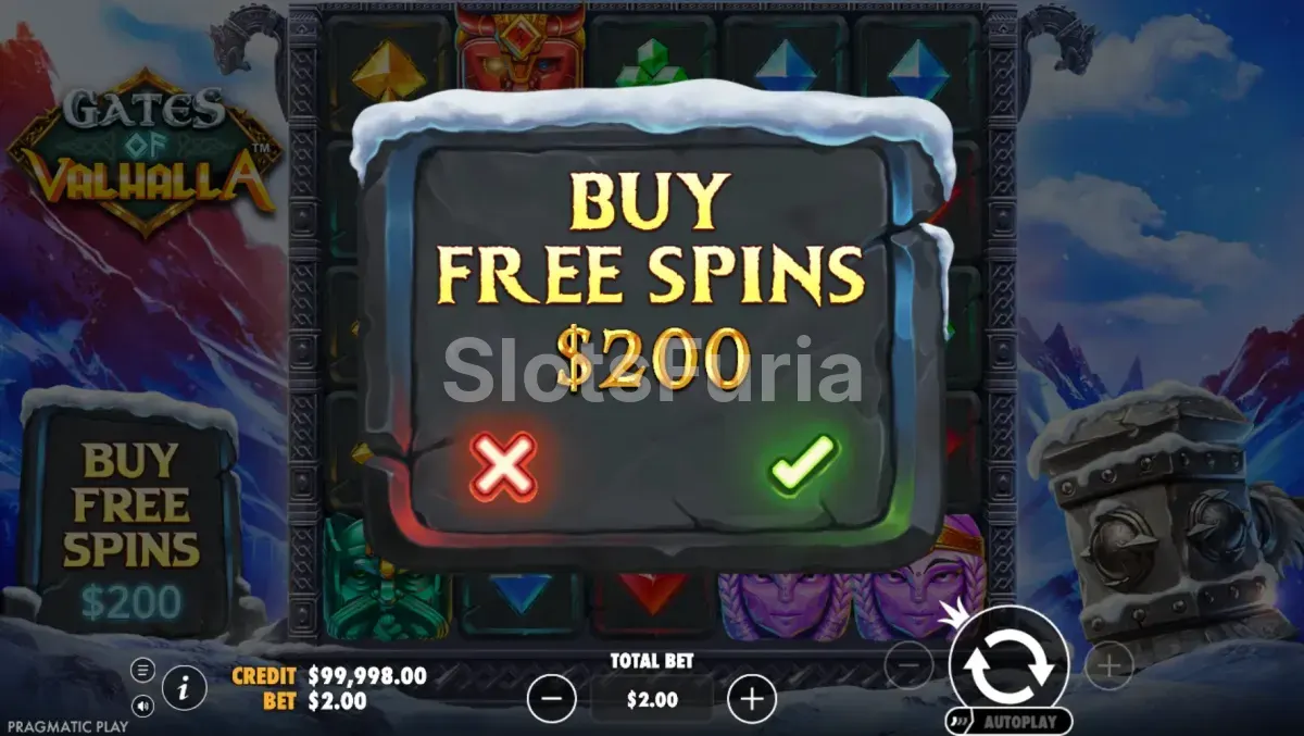 Función de compra de bonus en Gates of Valhalla