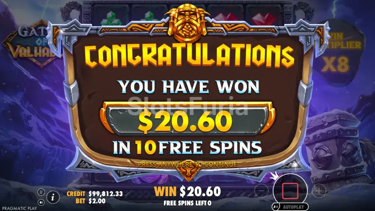 Gran victoria en Gates of Valhalla de Pragmatic Play