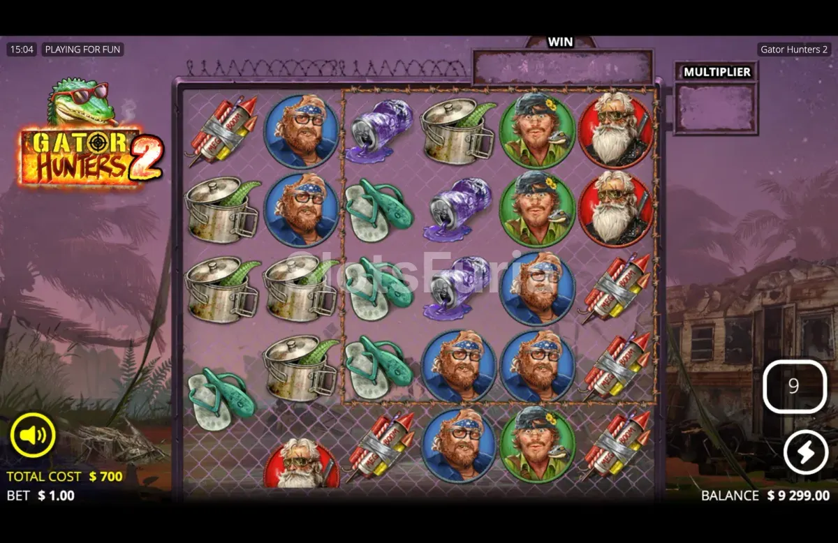 Ronda de giros gratis de Gator Hunters 2 con el multiplicador persistente activo