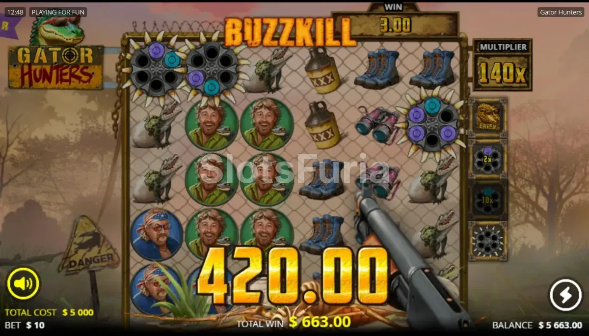 Gran victoria en Gator Hunters con el multiplicador al máximo
