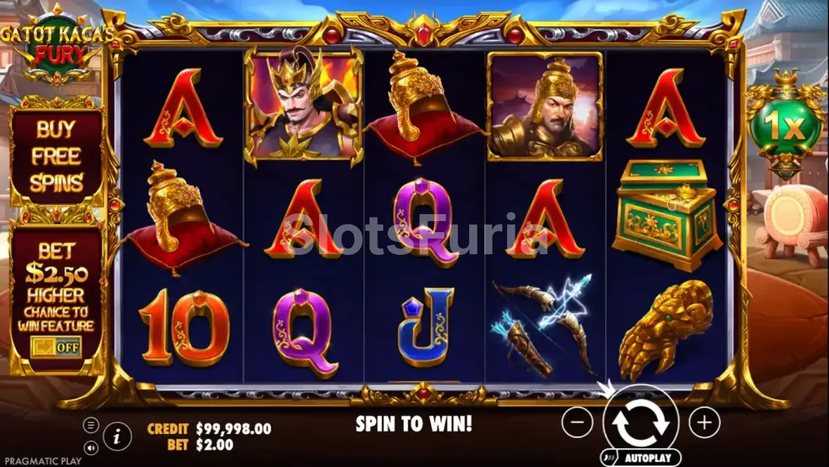 Pantalla principal del juego base de Gatot Kaca's Fury