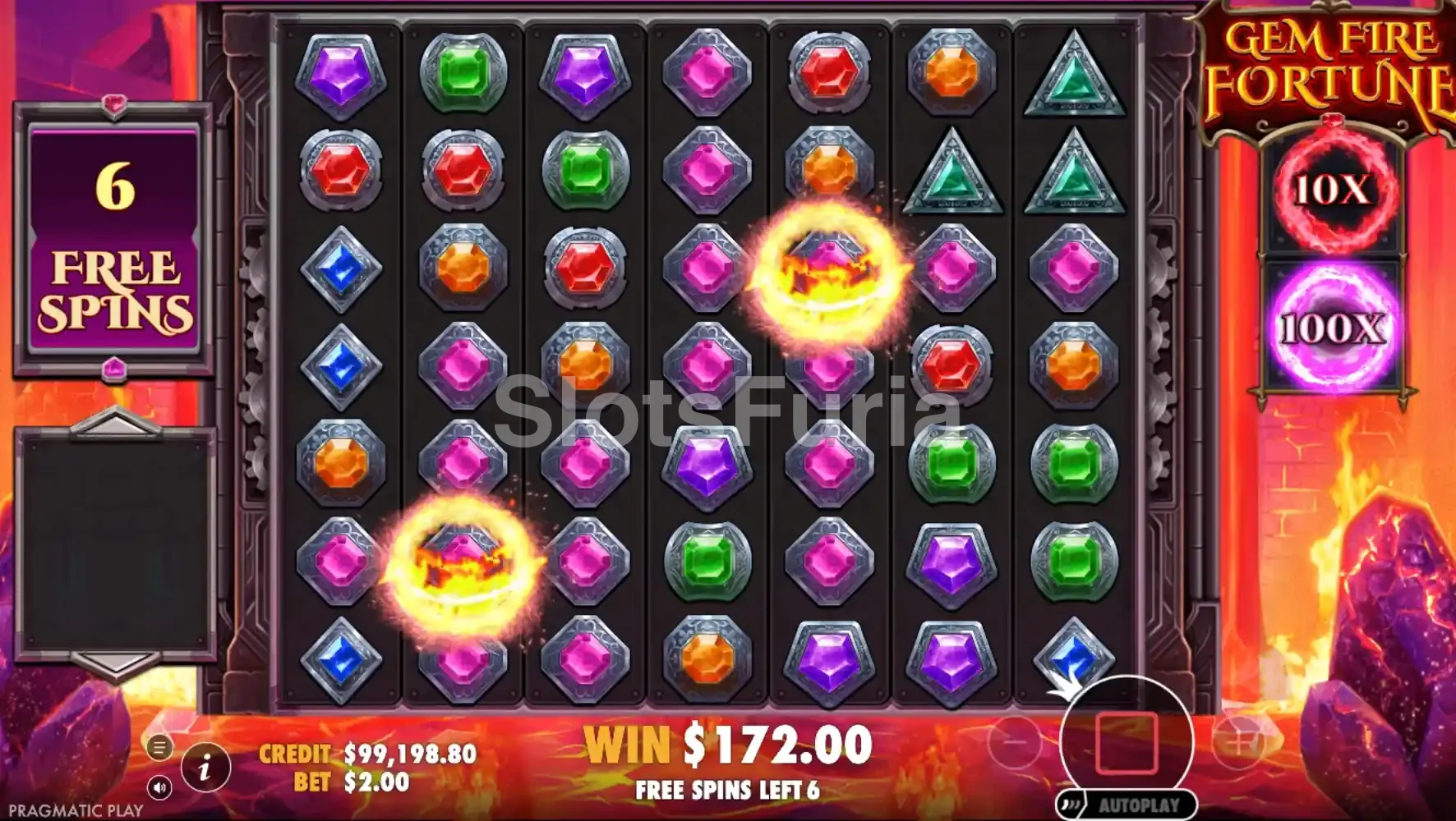Ronda de tiradas gratis activa en Gem Fire Fortune
