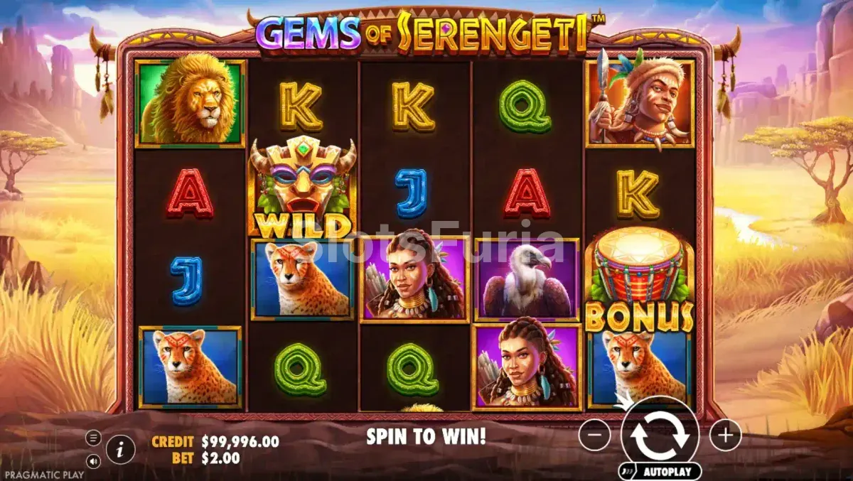 Segunda vista del juego base de Gems of Serengeti en acción