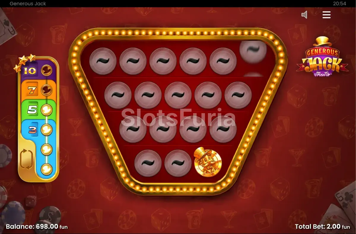 Ronda de giros gratuitos activada en Generous Jack, multiplicadores en acción