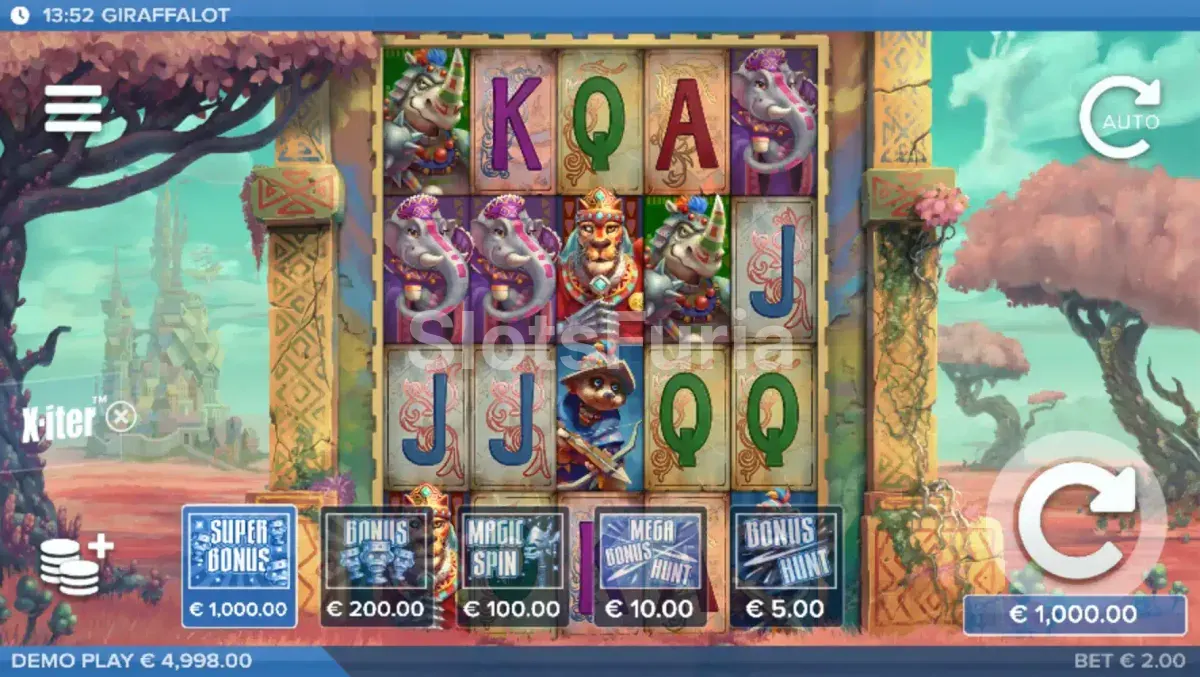 Pantalla de compra de bonos en Giraffalot