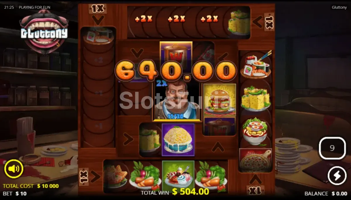 Pantalla de gran premio en Gluttony