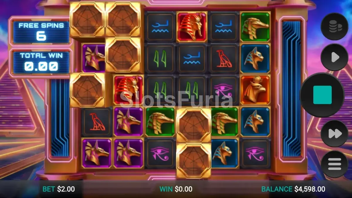 Ronda de giros gratis en Glyph of Gods con Sticky Glyphs activos