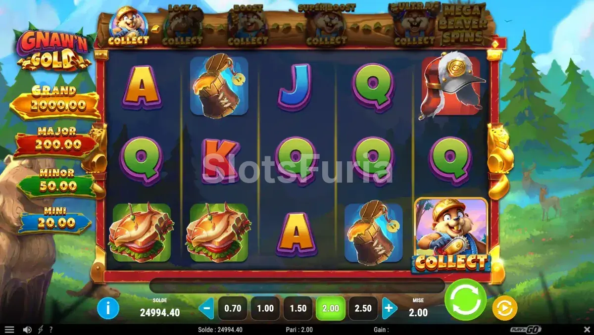 Segunda vista del juego base de Gnaw'n Gold mostrando el sendero coleccionable