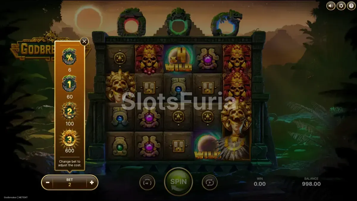 Opción de compra de bonus activa en la slot Godbreaker