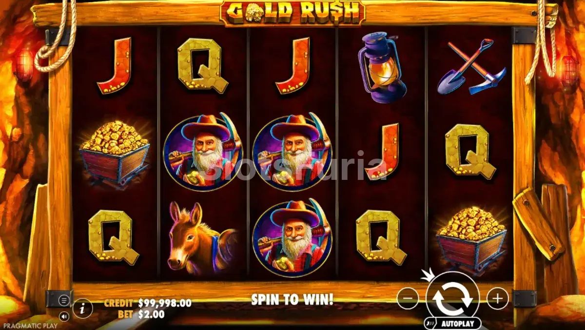 Juego base de Gold Rush con los rodillos en el interior de la mina