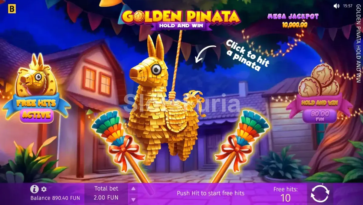 Ronda de giros gratis de Golden Pinata Hold & Win en plena acción