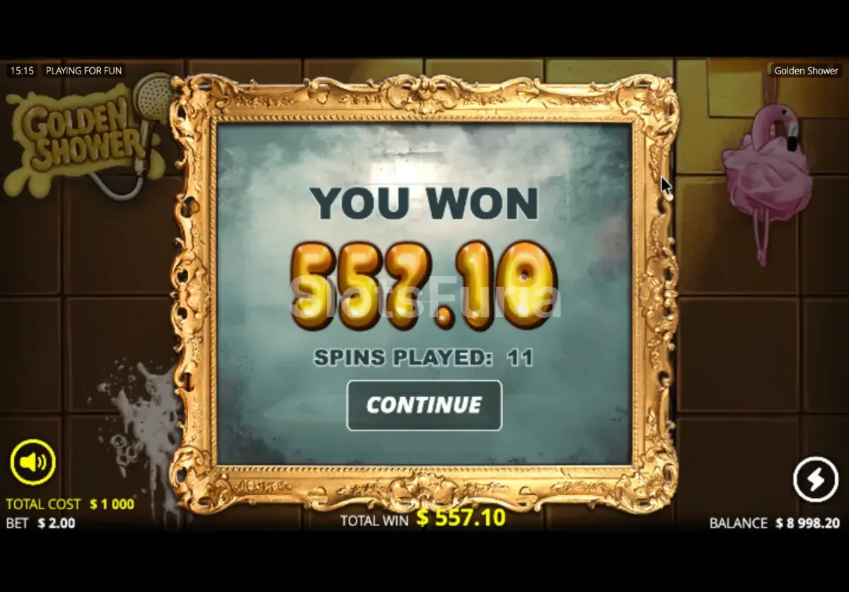 Gran premio en Golden Shower con multiplicadores acumulados