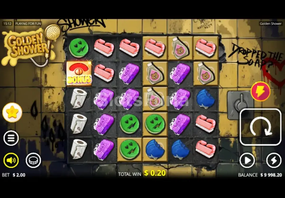 Juego base de Golden Shower con la cuadrícula de 6x5