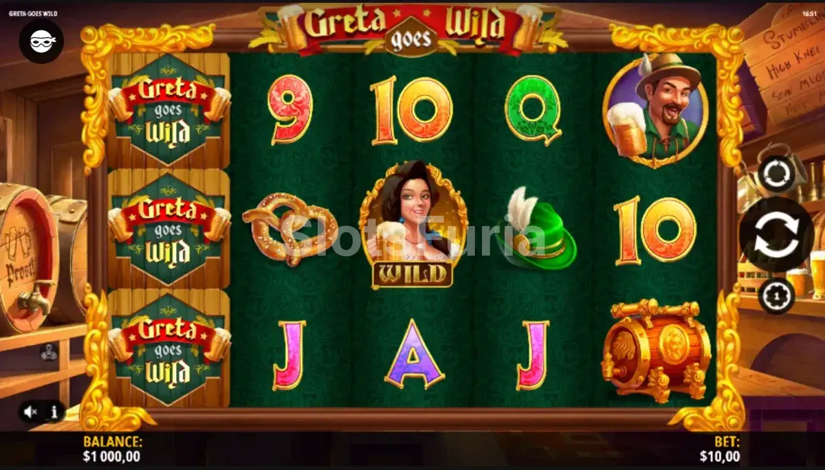 Juego base de Greta Goes Wild con sus cinco rodillos en acción
