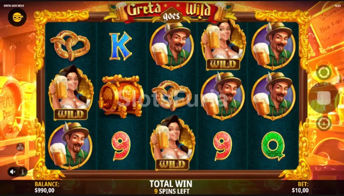 Ronda de giros gratis de Greta Goes Wild con wilds activos
