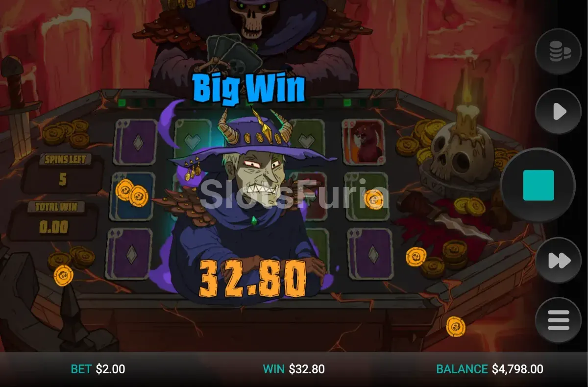 Gran victoria registrada en Grim The Splitter Dream Drop con el multiplicador en pantalla