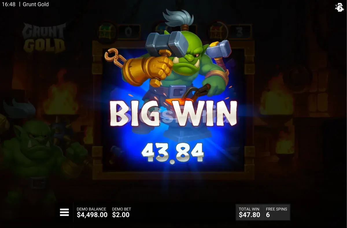 Gran victoria capturada durante una partida de Grunt Gold