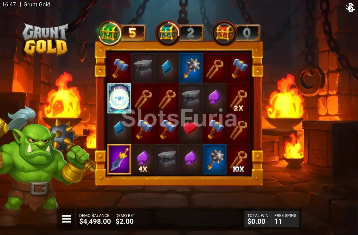 Ronda de giros gratis activos en Grunt Gold