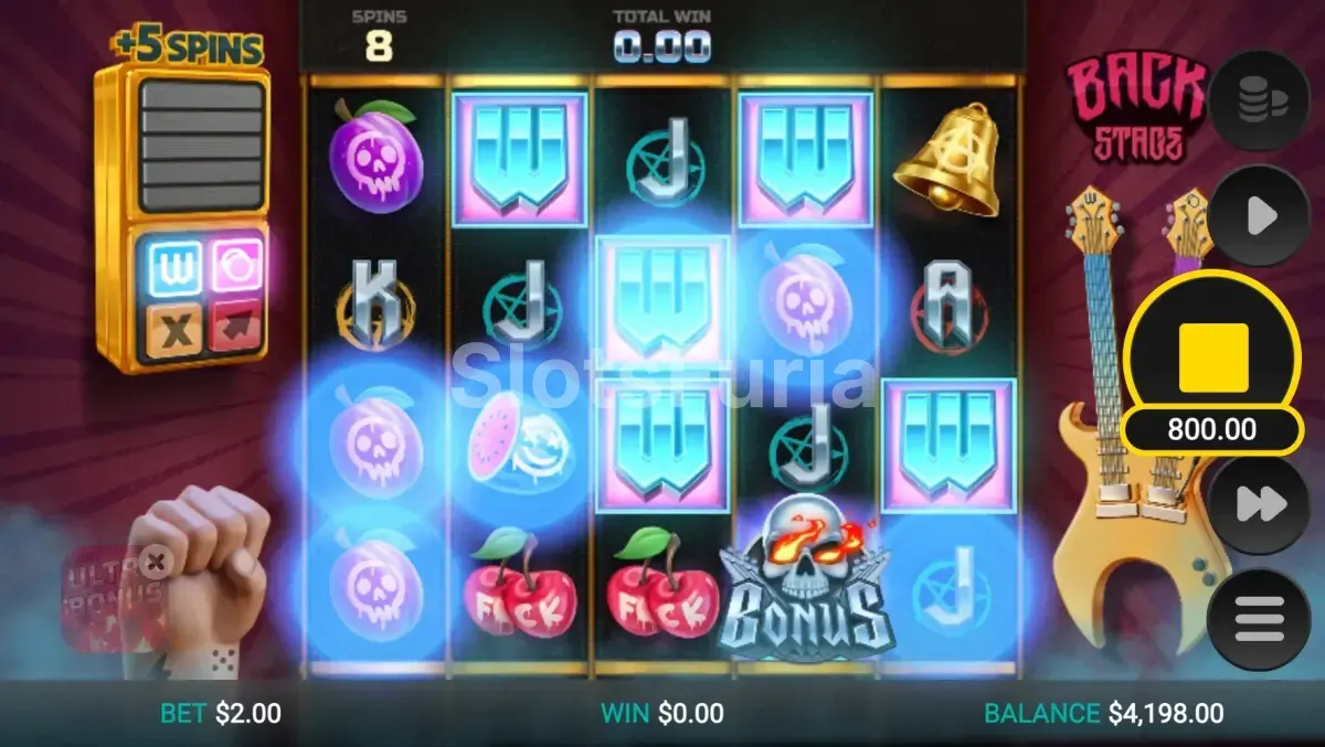 Ronda de giros gratuitos de Guitar Quest en plena acción