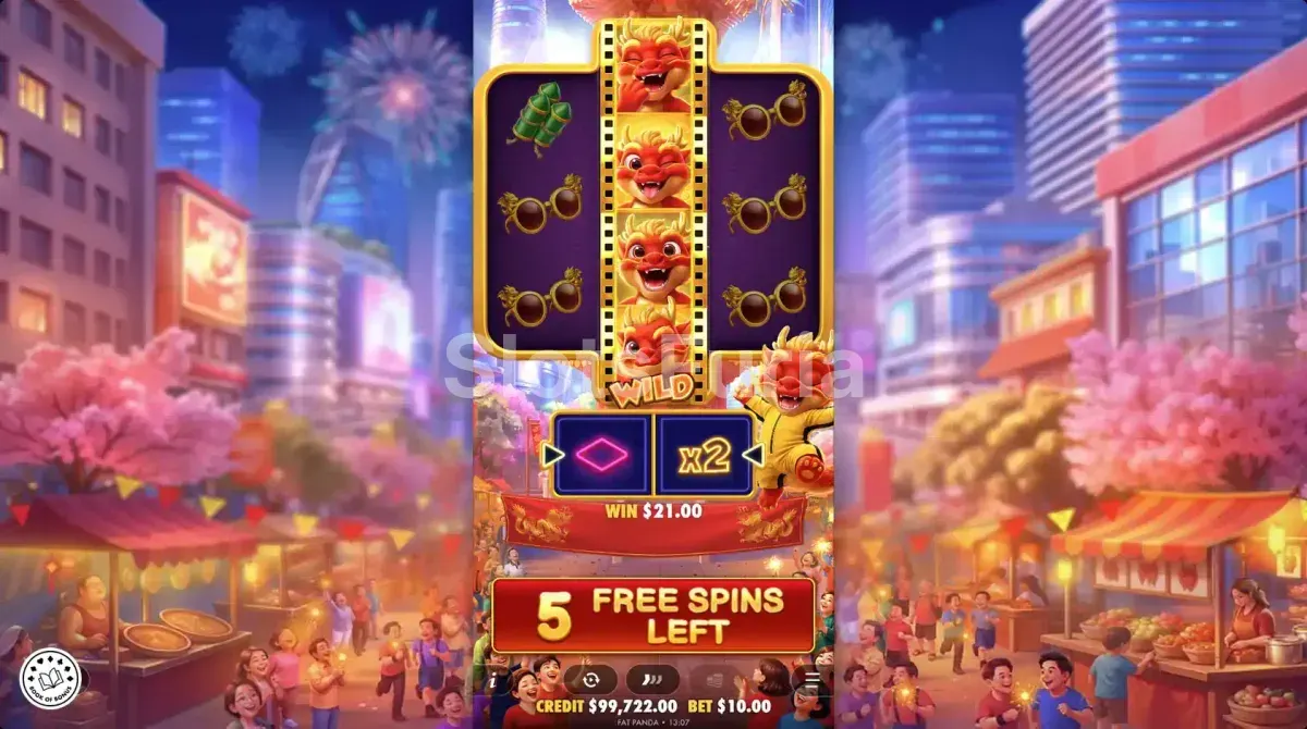 Ronda de giros gratis de Happy Dragon con multiplicadores activos