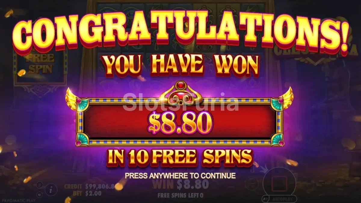 Gran victoria explosiva conseguida en Heart of Cleopatra