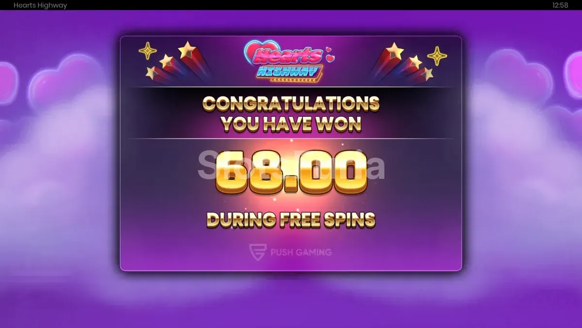 Gran victoria en Hearts Highway mostrando el potencial máximo de la slot