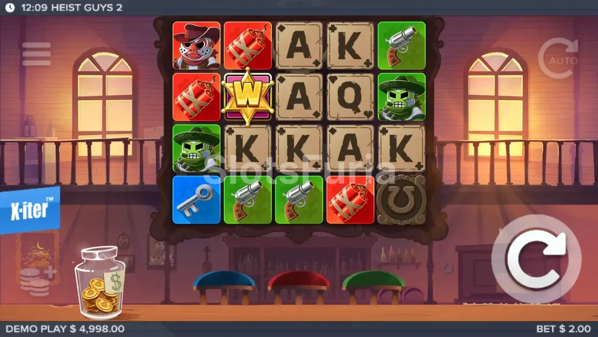 Base game de Heist Guys 2 en el salón del Salvaje Oeste