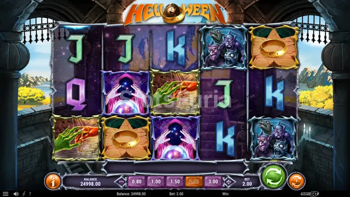 Juego base de Helloween con la grilla de 5 rodillos