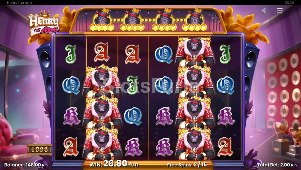 Ronda de tiradas gratuitas de Henry The Ape activada