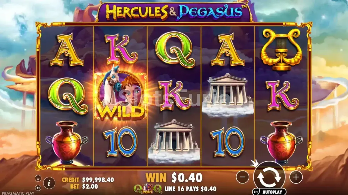 Pantalla principal de Hercules And Pegasus con los rodillos activos