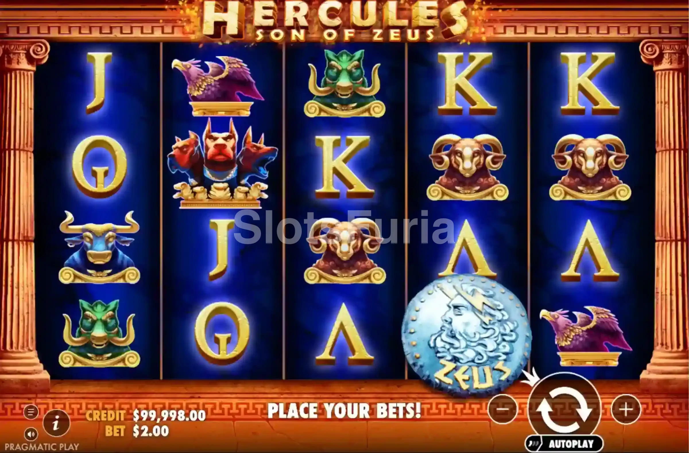 Pantalla principal de Hercules Son of Zeus en acción