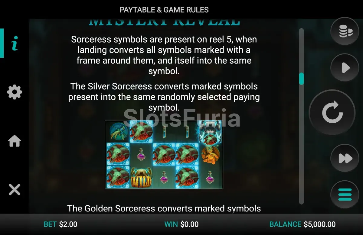 Función Mystery Reveal de Hex con símbolos transformados