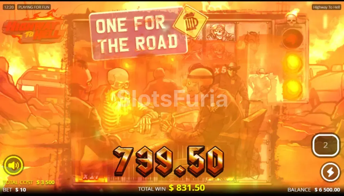 Pantalla de gran premio en Highway to Hell