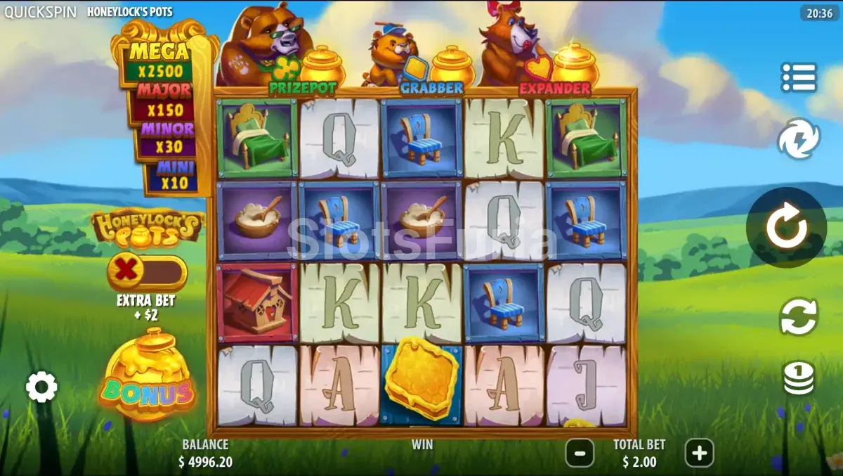 Pantalla principal del juego base de Honeylock's Pots