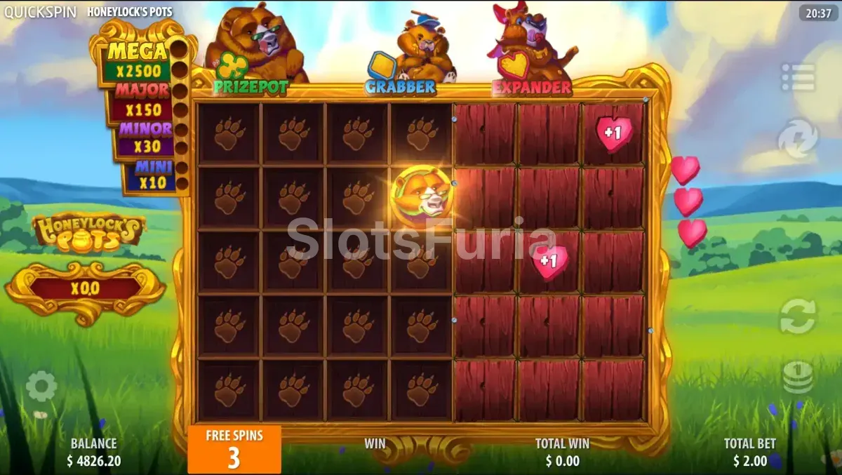 Ronda de giros gratis activada en Honeylock's Pots