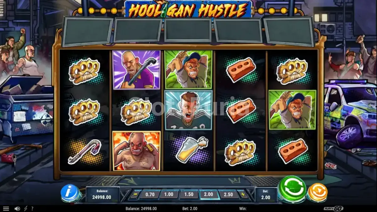 Pantalla principal de Hooligan Hustle con los dos grupos enfrentados