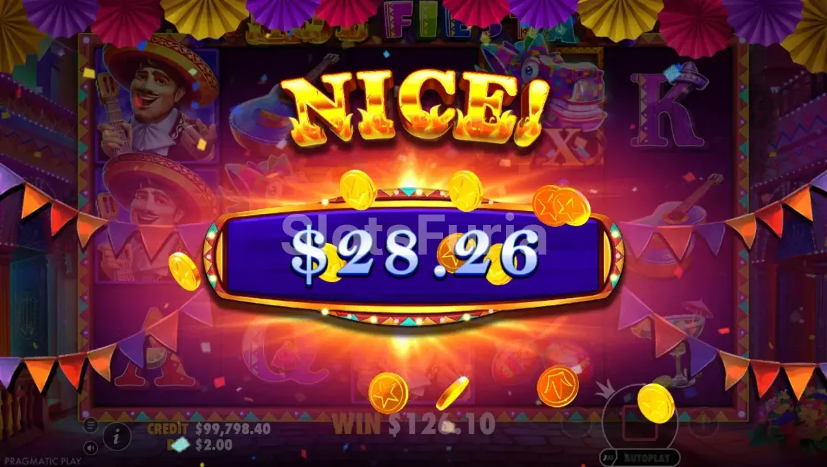 Pago grande en Hot Fiesta con multiplicadores sumados