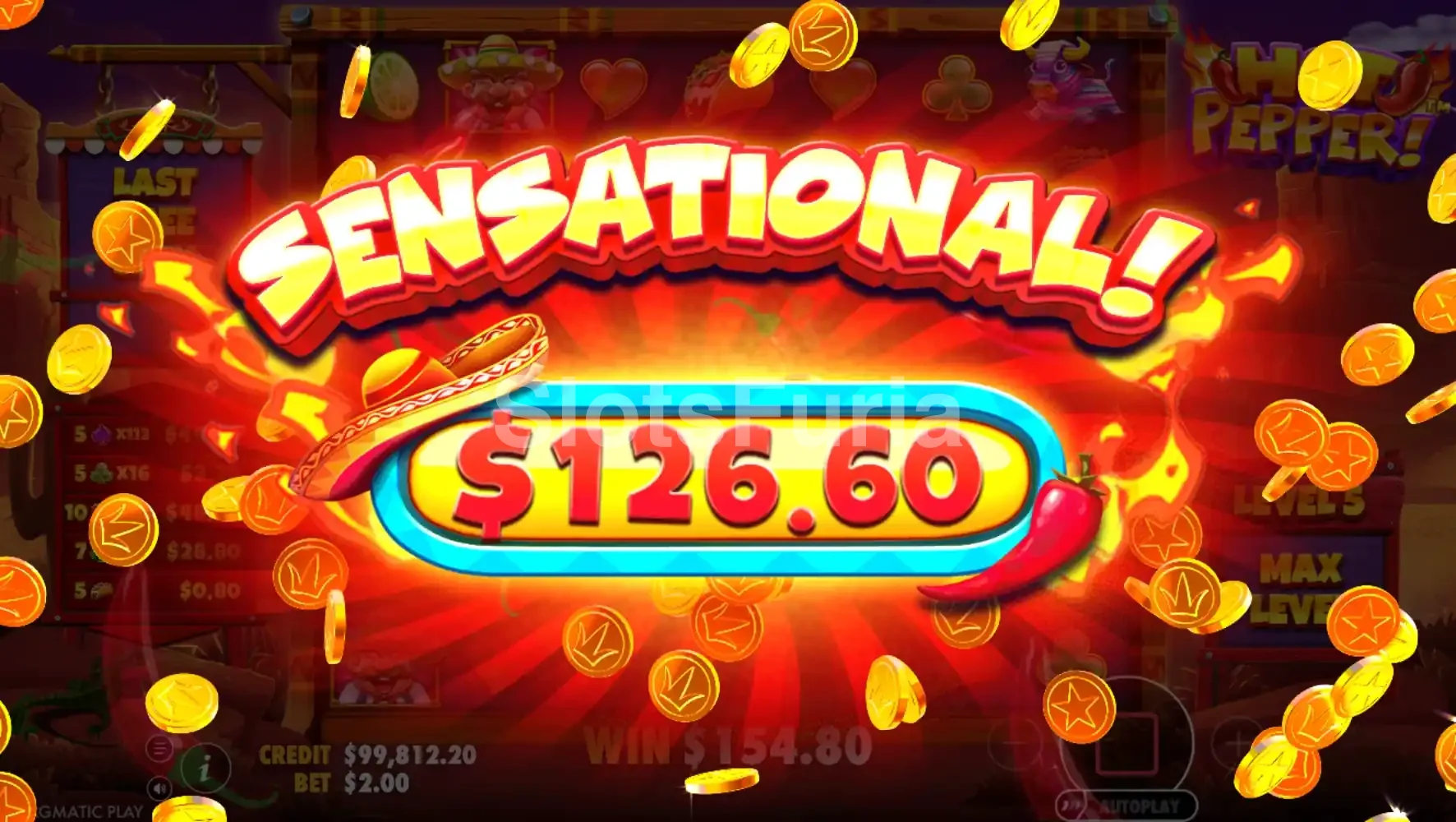Gran premio en Hot Pepper tras una cascada con multiplicadores