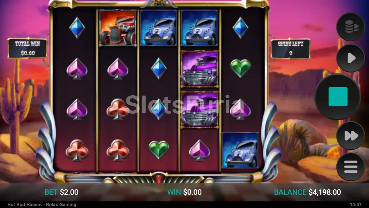 Ronda de giros gratuitos de Hot Rod Racers con Wheelspin Wilds activos